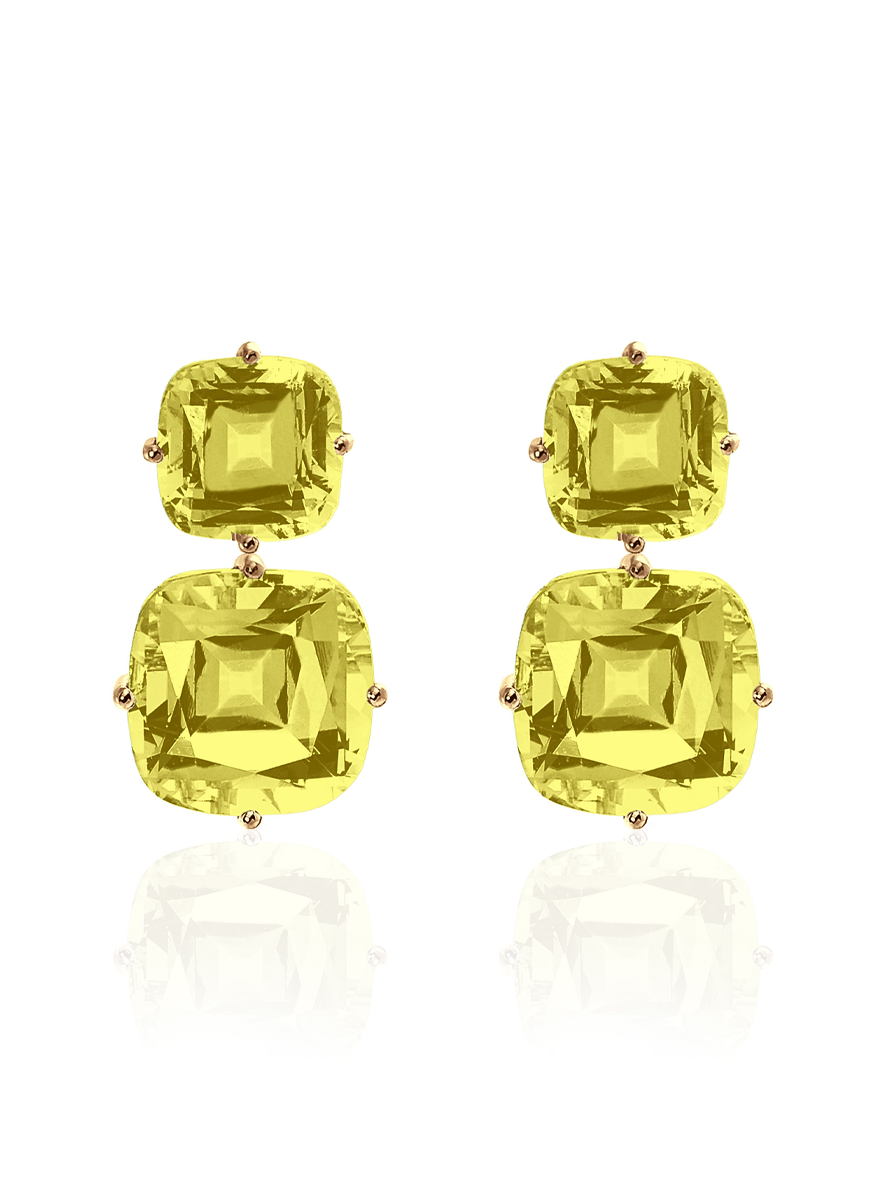 Gossip 2-Tier Lemonquartz Earrings