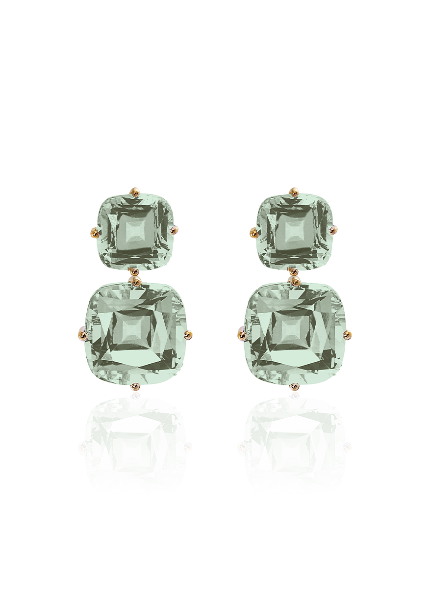 Gossip 2-Tier Prasiolite Earrings