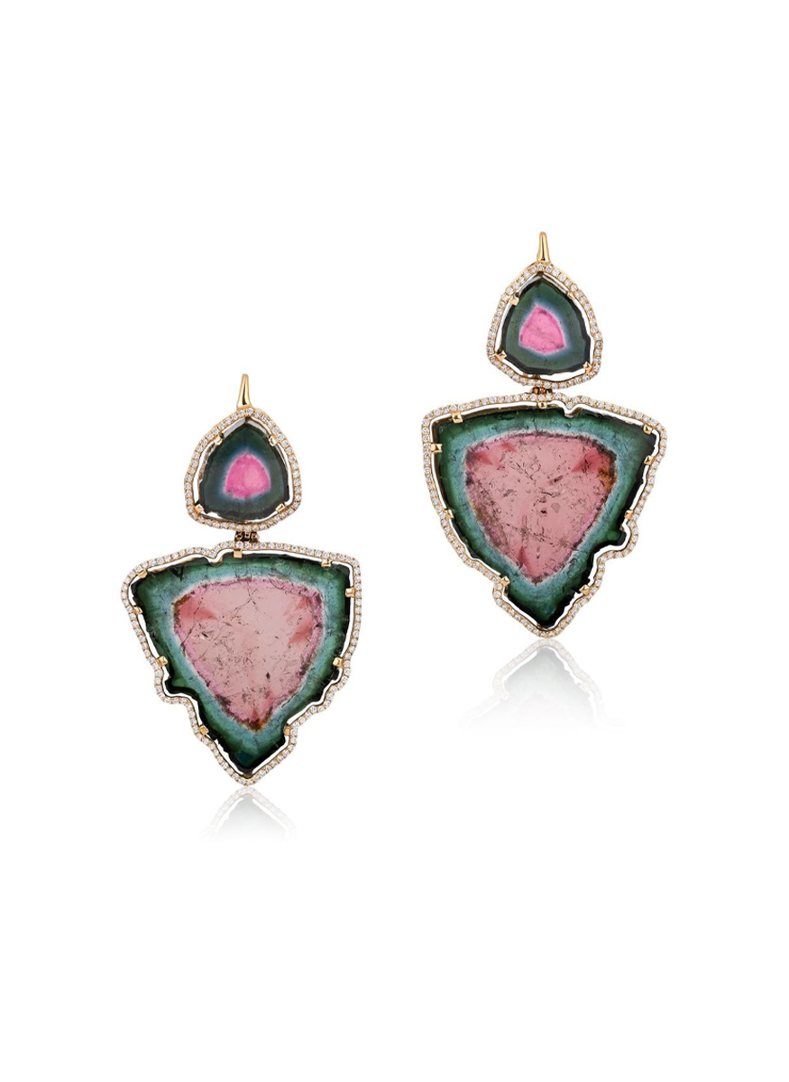 G-One Watermelon Tourmaline Earrings