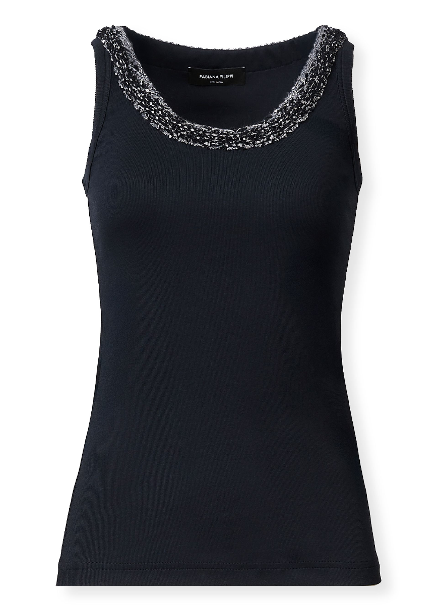 Ribbed Cotton Jersey Tank Top