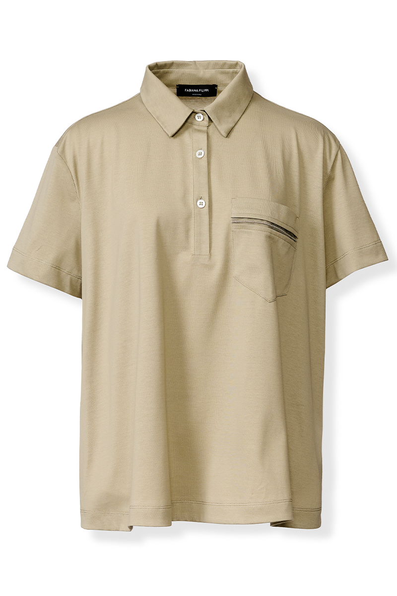 Short Sleeve Flared Polo