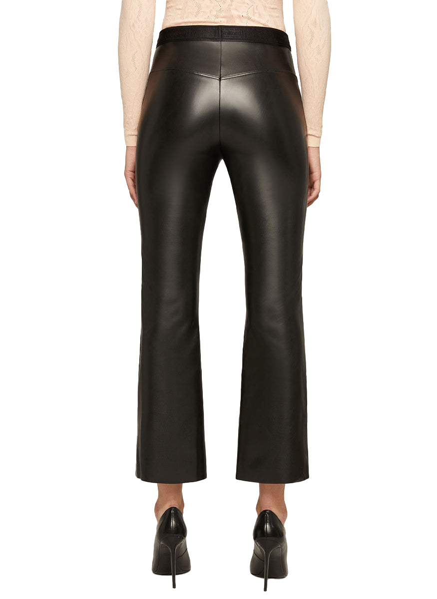 Jenna Pull-On Trouser in Black Vegan Leather