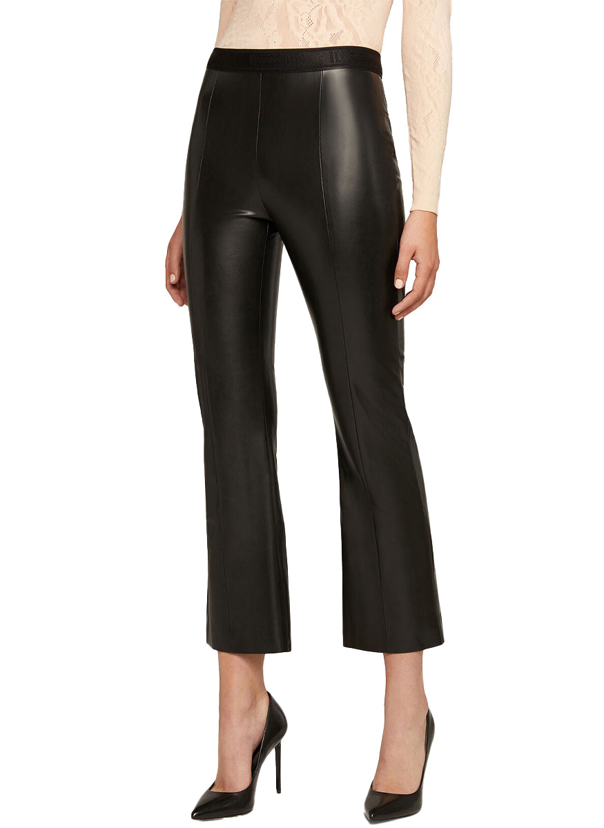 Jenna Pull-On Trouser in Black Vegan Leather
