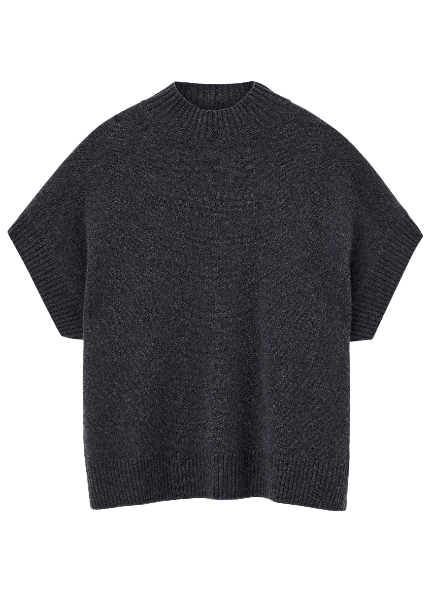 Luxe Cashmere Top in Dark Smoke