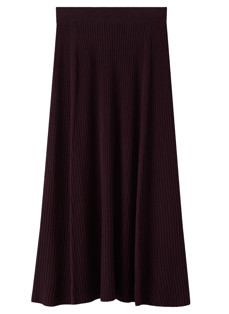 Hallie Merino Wool Rib Skirt