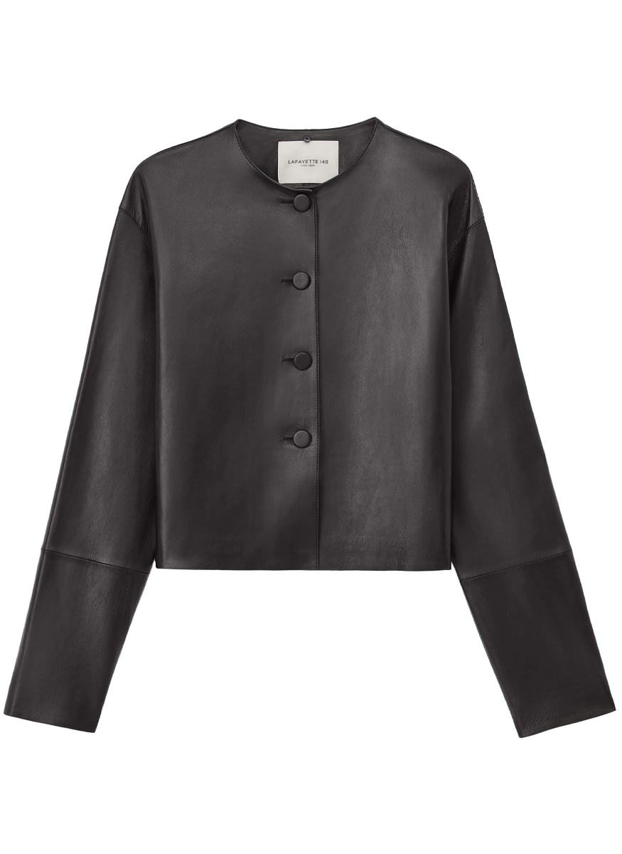 Nappa Leather Detachable Collar Jacket