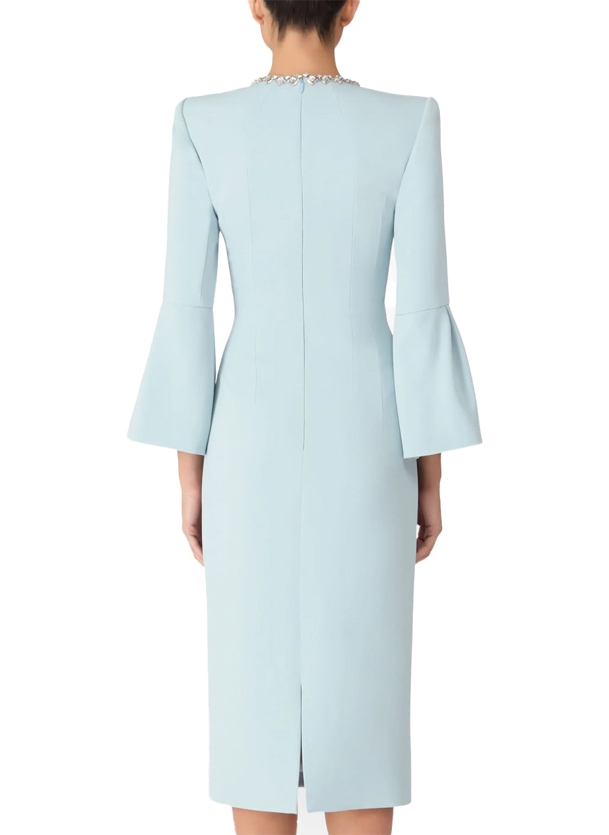 Margot Midi Beaded Dress in Porcelain Blue - Jenny Packham