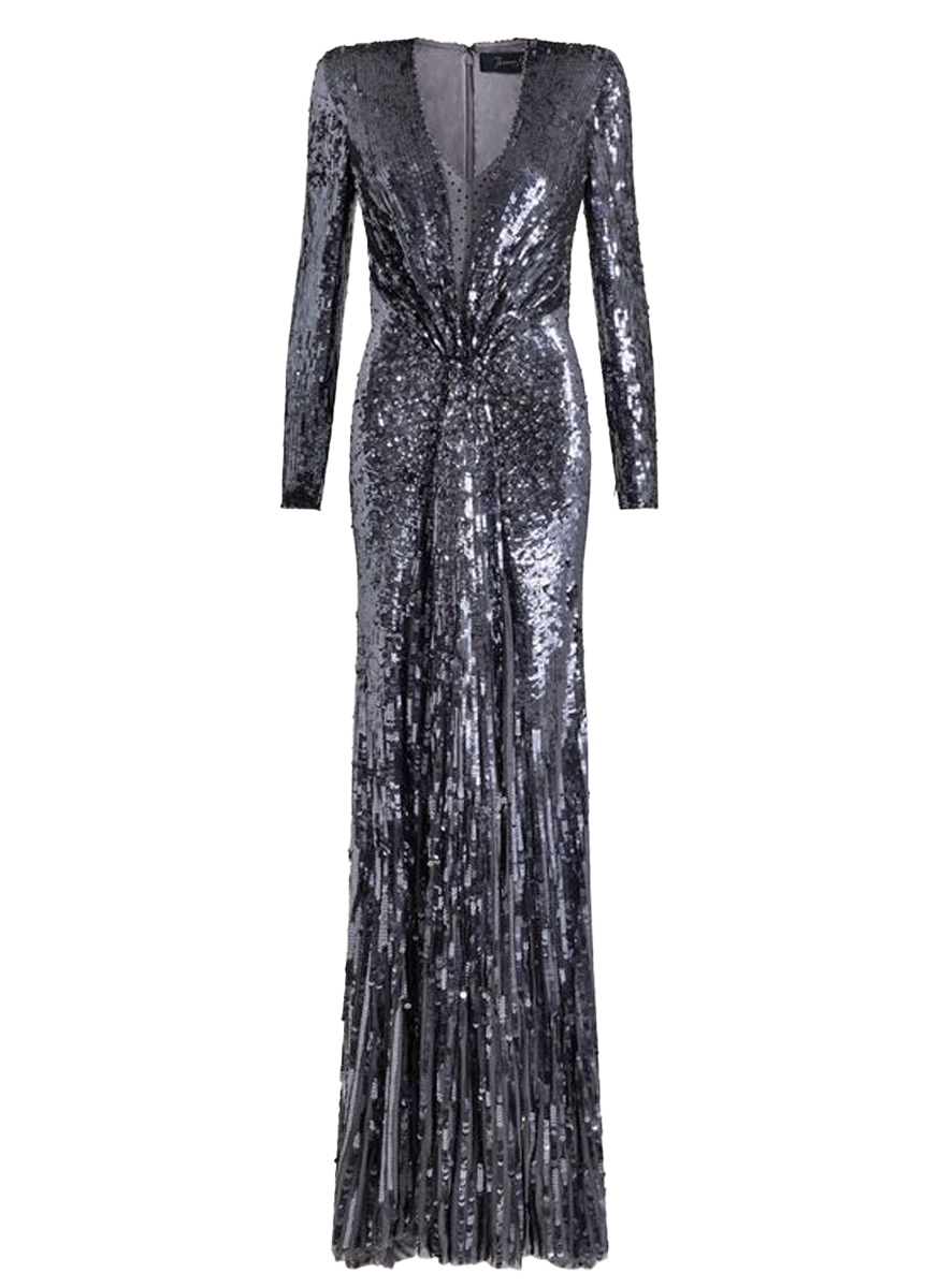 Narcissus V-Neck Long Sleeve Gown