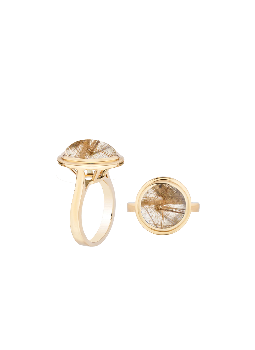 Rutile Quartz Cabochon Ring