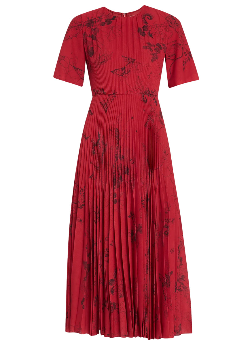 Printed Short Sleeve Midi Day Dress - Jason Wu Collection