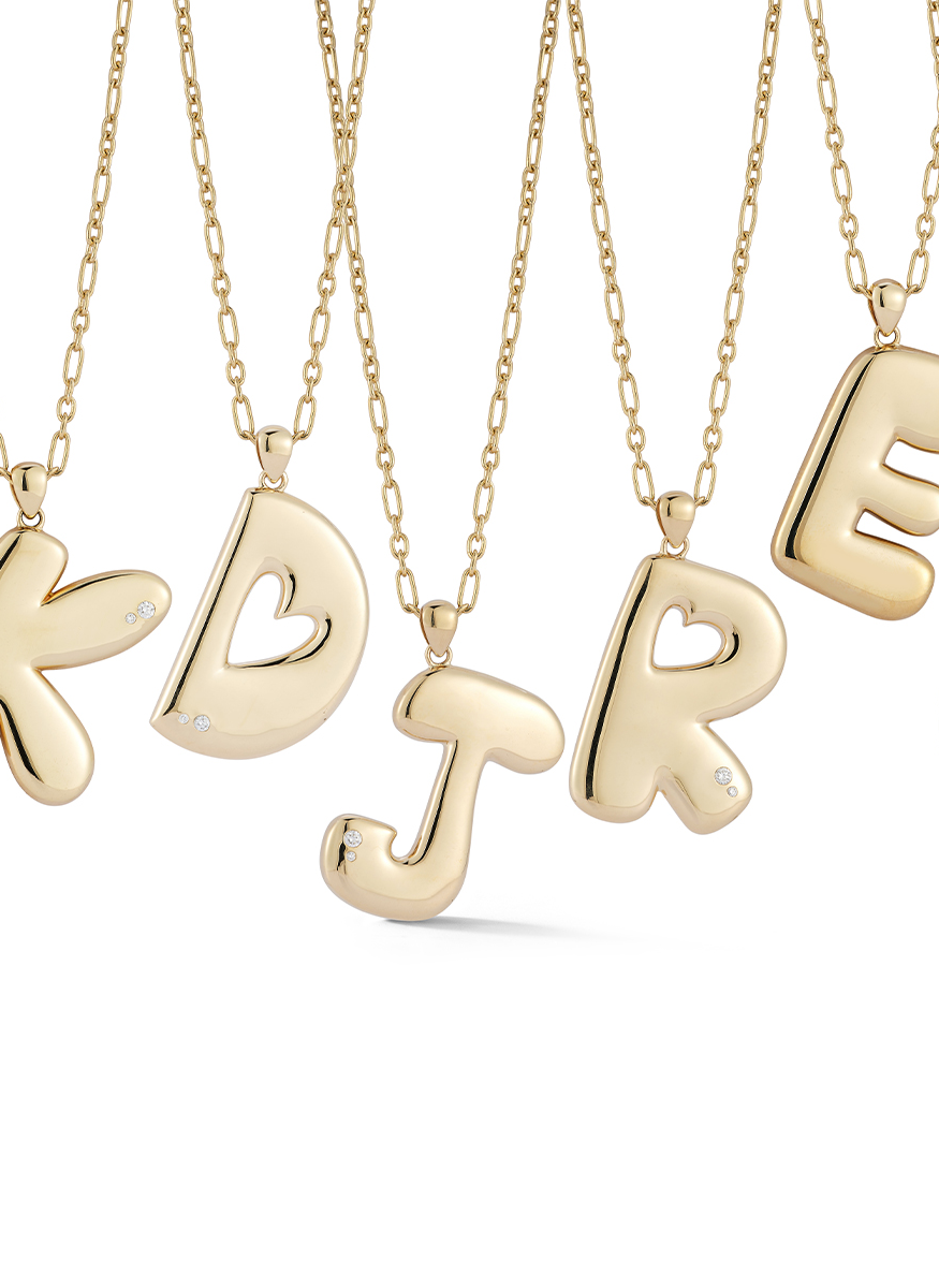 'J' Bubble Alphabet Charm, Large