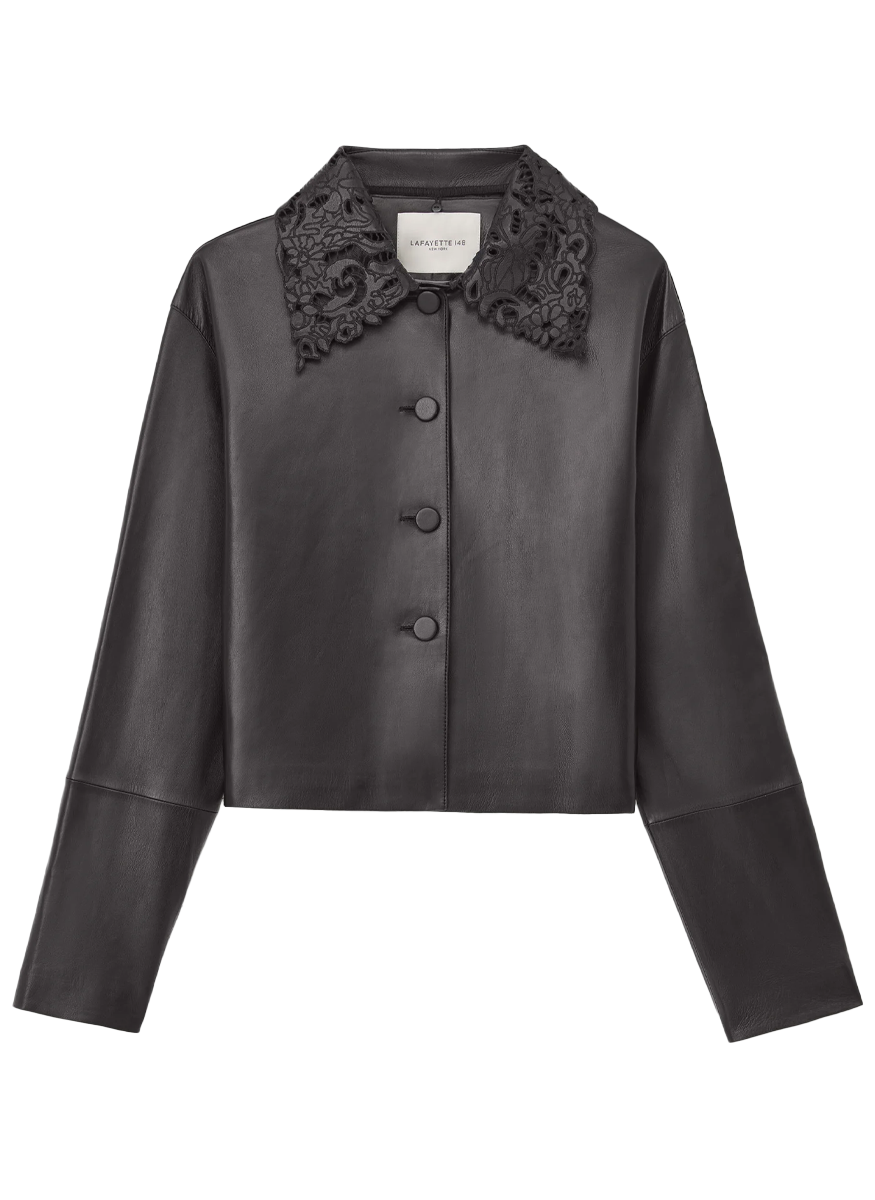 Nappa Leather Detachable Collar Jacket