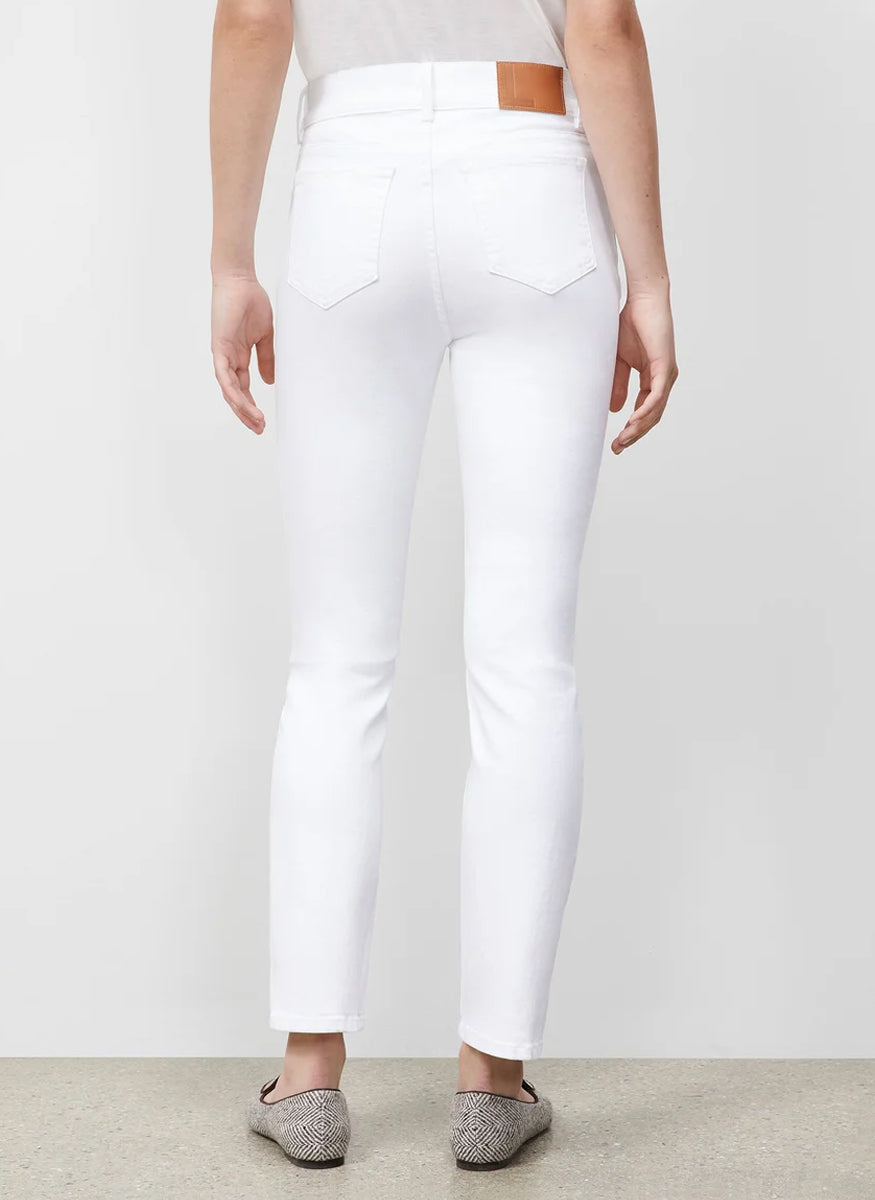 Reeve High Rise Straight Ankle Jean in Washed Plaster - Lafayette 148 New York