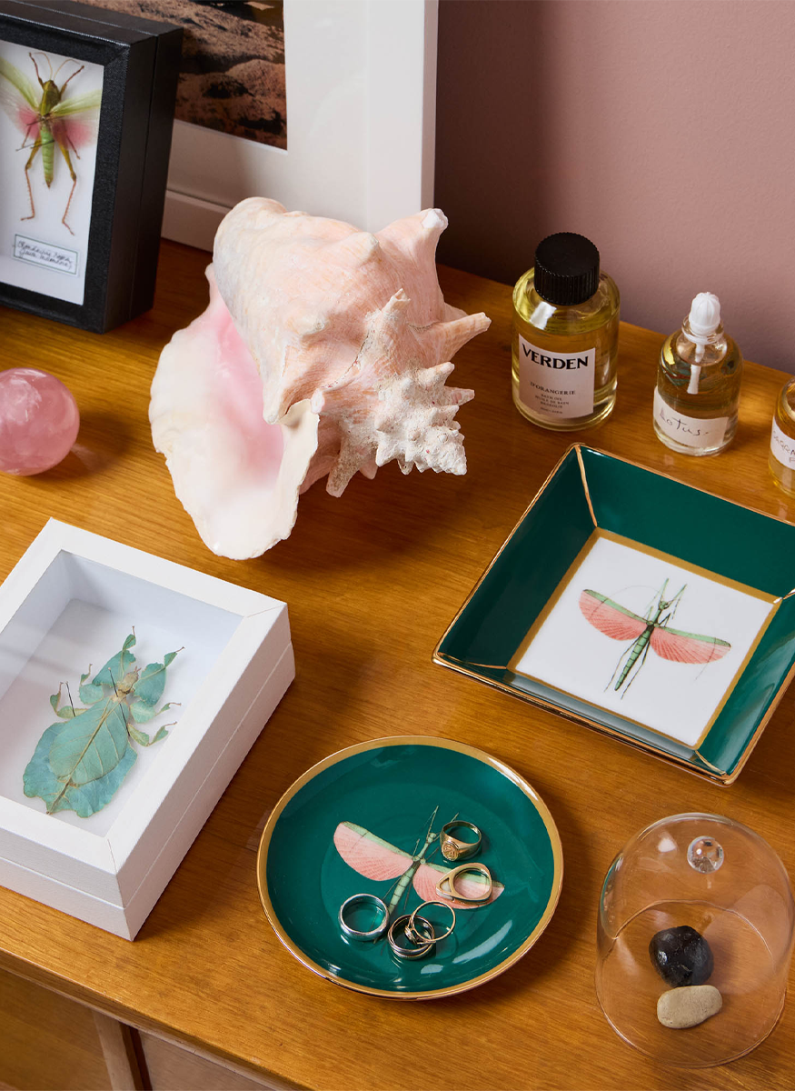 Porcelian Trinket Tray in Libellula Green - La DoubleJ