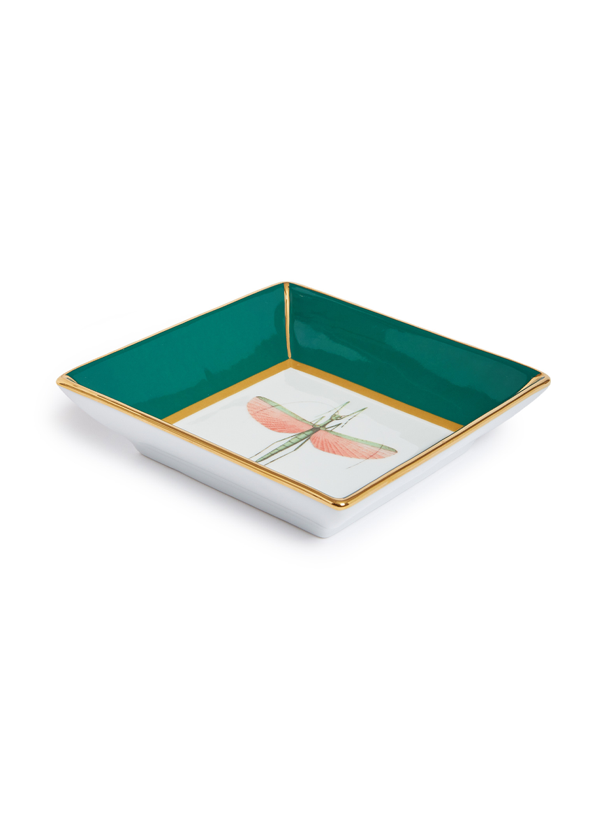 Porcelian Trinket Tray in Libellula Green