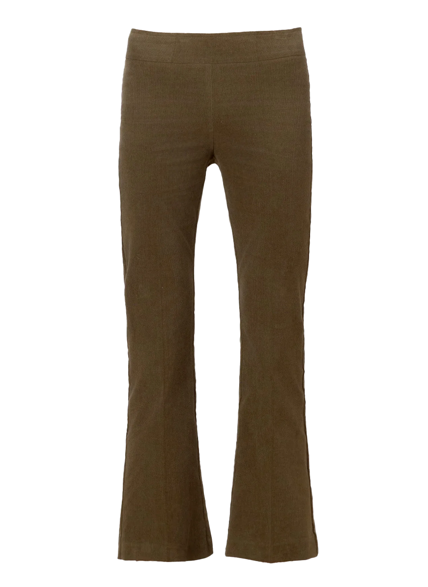 Leo Fine Corduroy Crop Flare in Olive