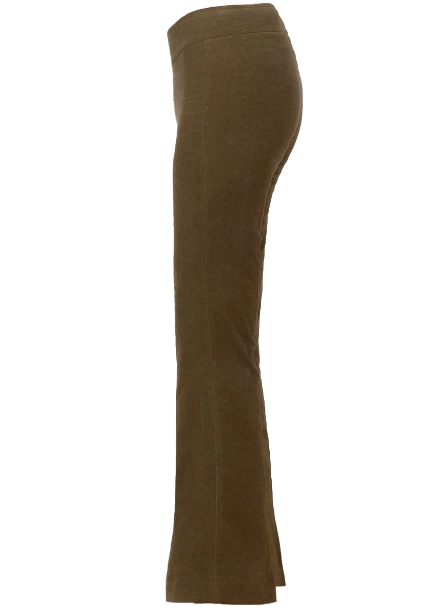 Leo Fine Corduroy Crop Flare in Olive