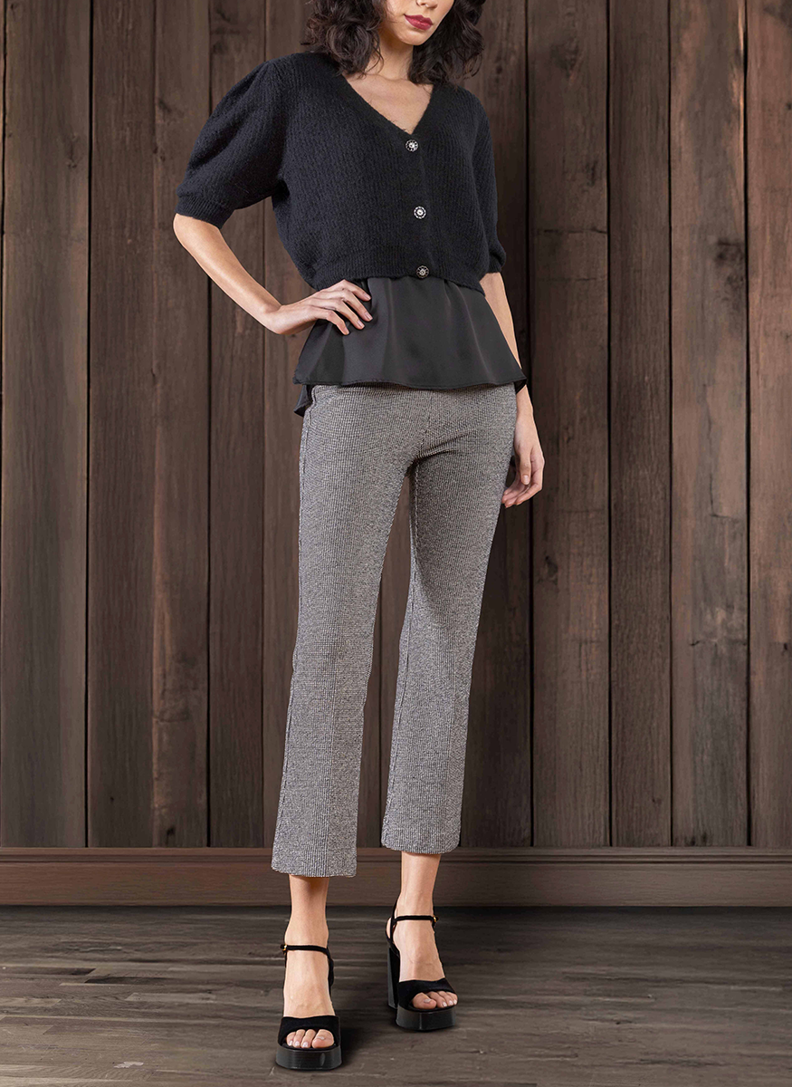 Leo Prestige Houndstooth Crop Pant