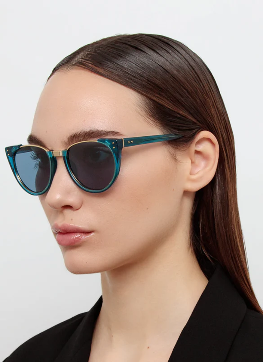 Iris Oval Sunglasses in Aqua