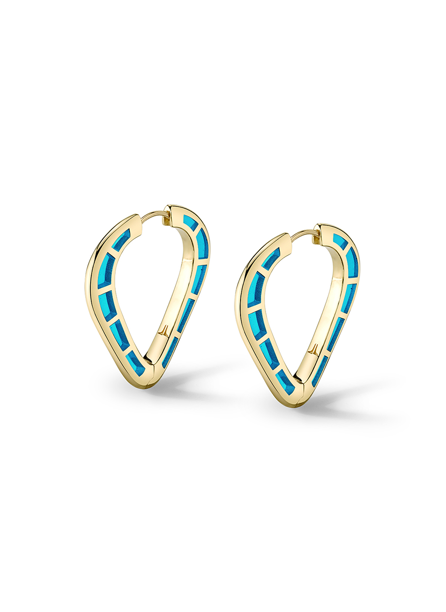 Cobra Hoops, Light Blue Enamel