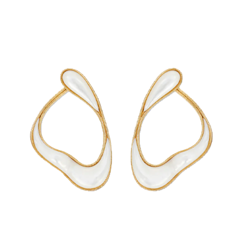 Stream Loop Earrings, Mother-of-Pearl, Medium