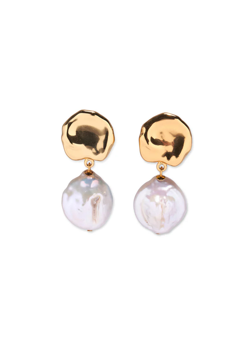Coin Reflection Earrings, Gold