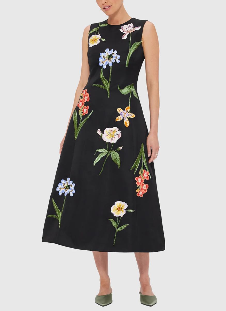 Cleo Embroidered Midi Dress