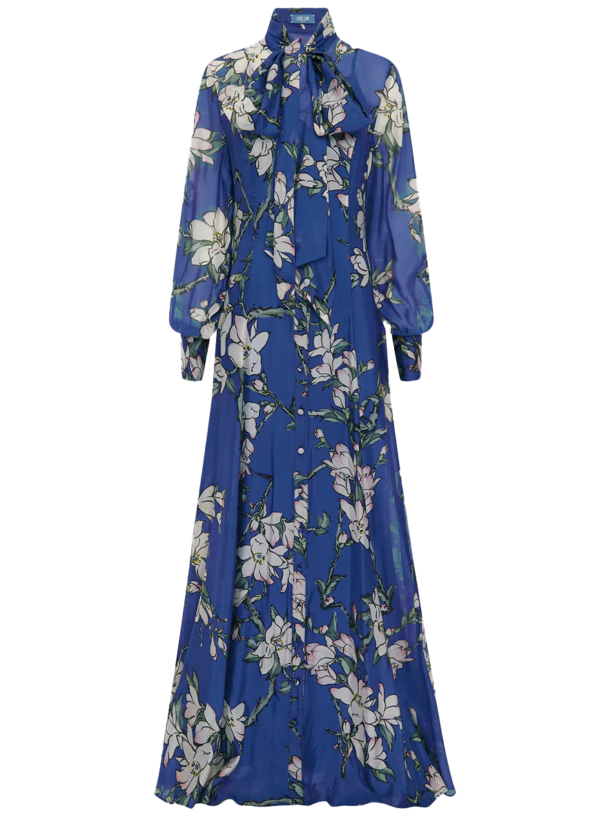 Lilith Tie Neck Maxi Dress