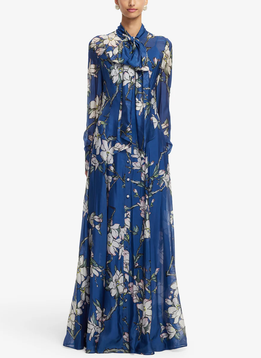 Lilith Tie Neck Maxi Dress