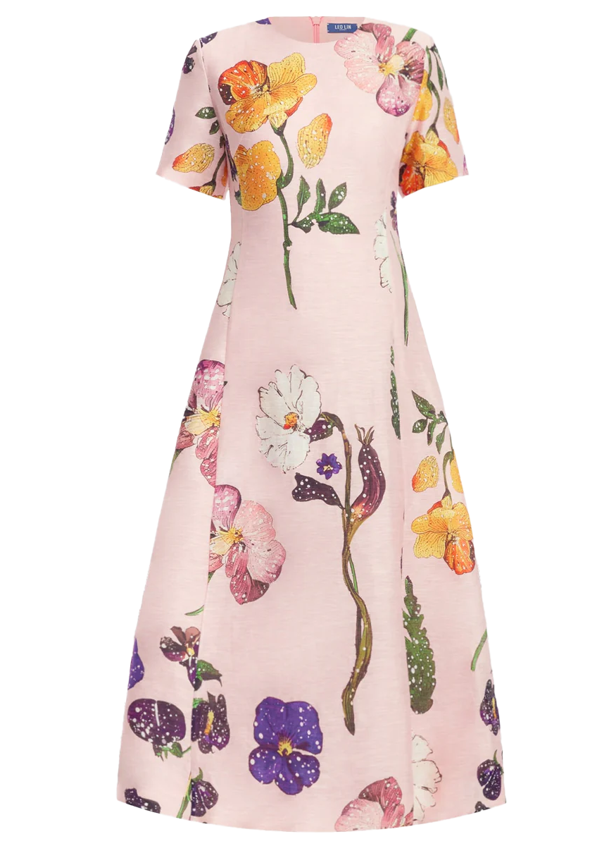 Caroline Short Sleeve Midi Dress US8 / WILDBLOO