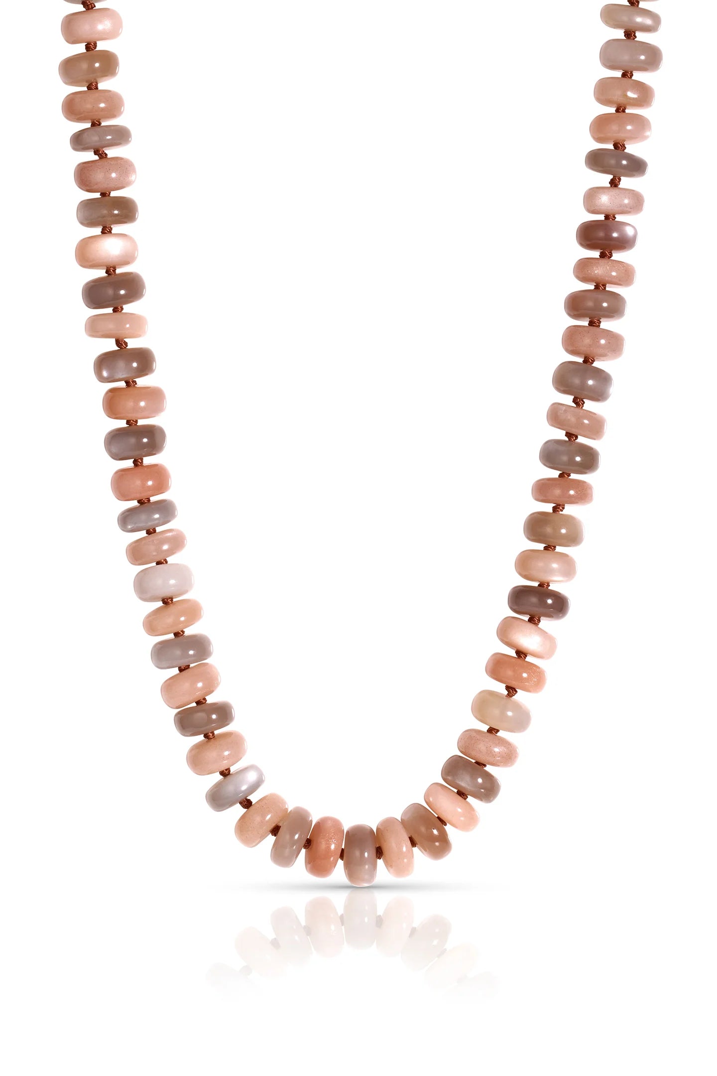Peach Grey Moonstone Necklace