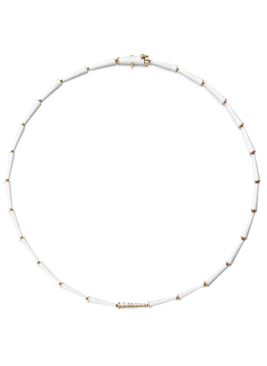 Lola Linked Necklace, White
