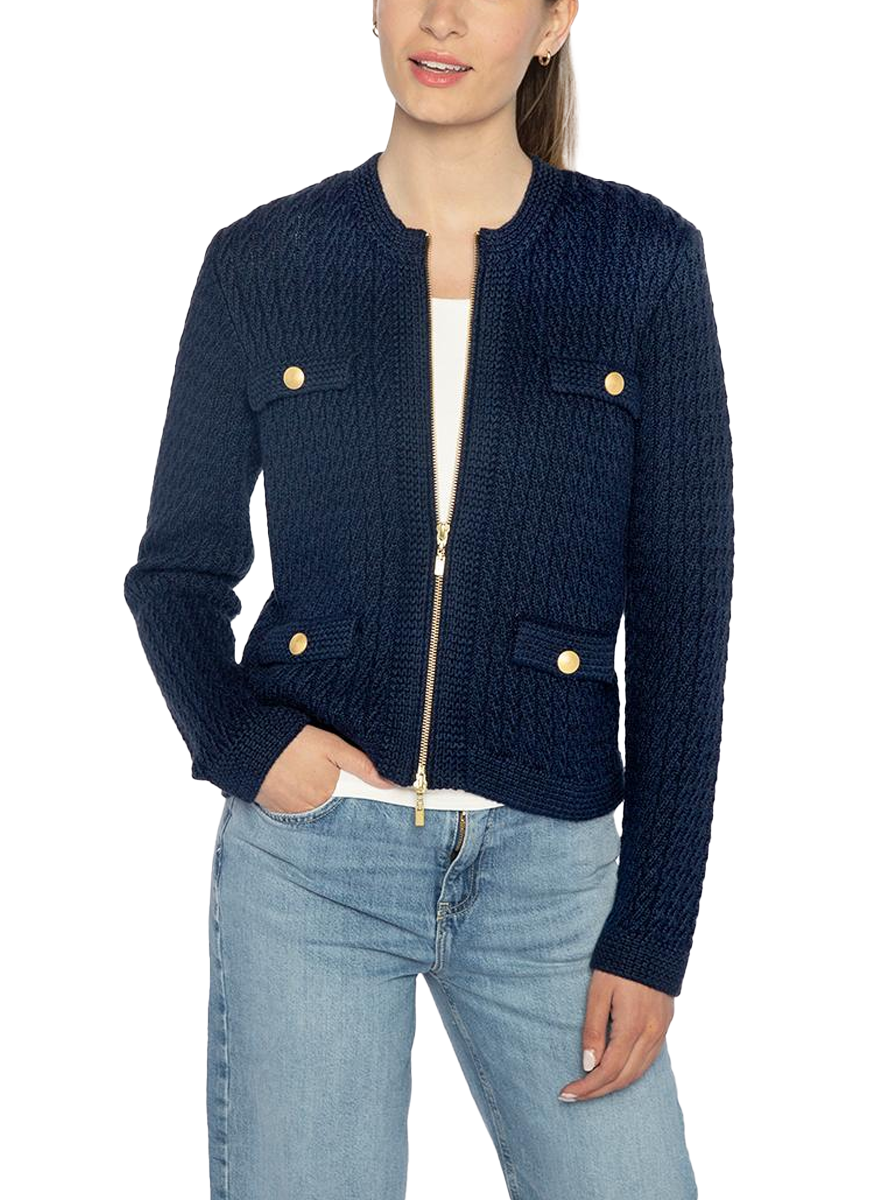 Textured Zip Cardigan