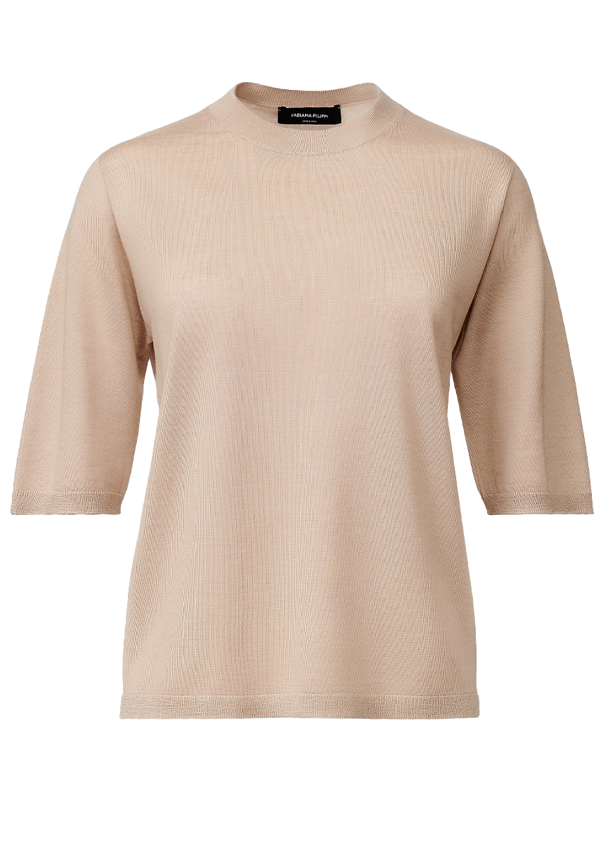 Cashmere Silk Short Sleeve Sweater