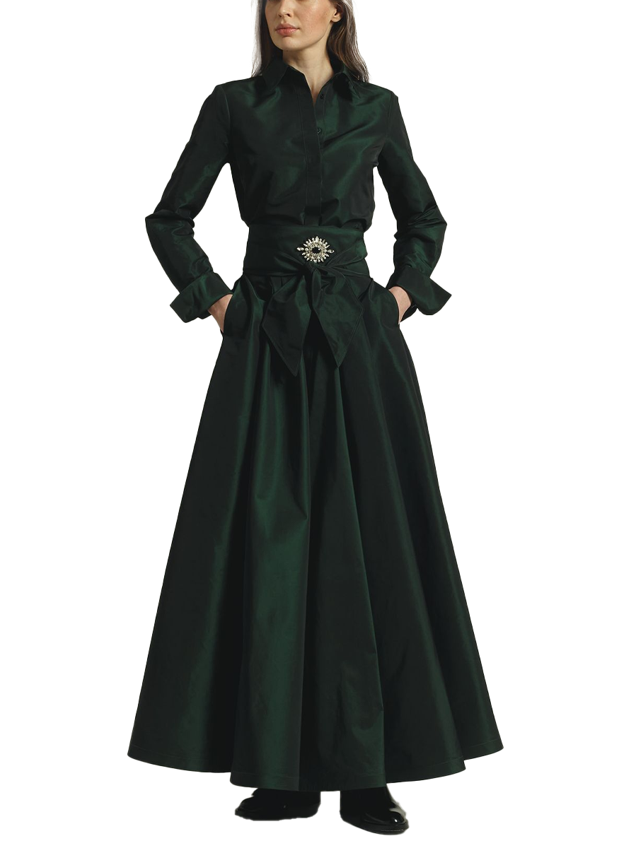 Mariasole Gown in Iridescent Green