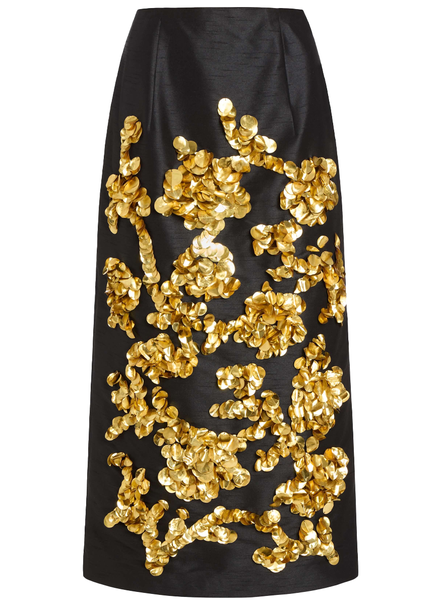 Mirage Dupioni Midi Skirt