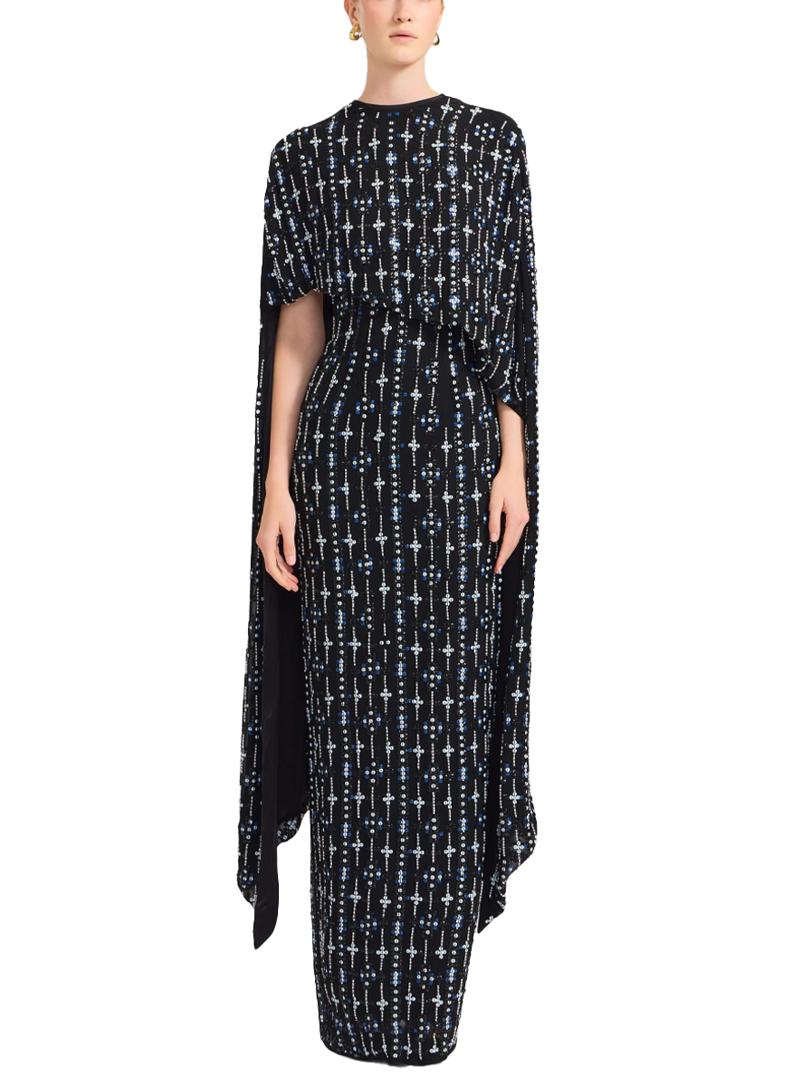 Goldie Beaded Cape and Silk Gown
