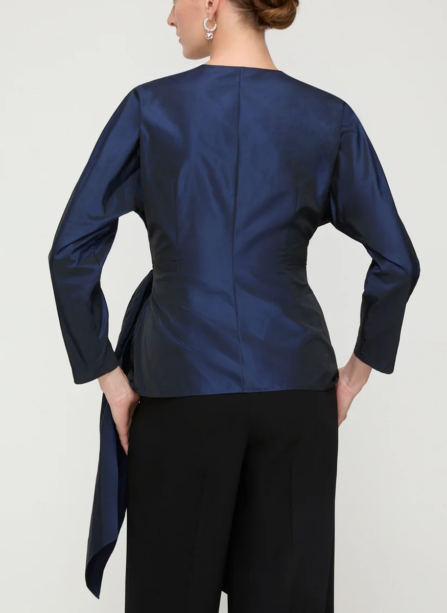 Taffeta Fitted Wrap Blouse - Lafayette 148 New York