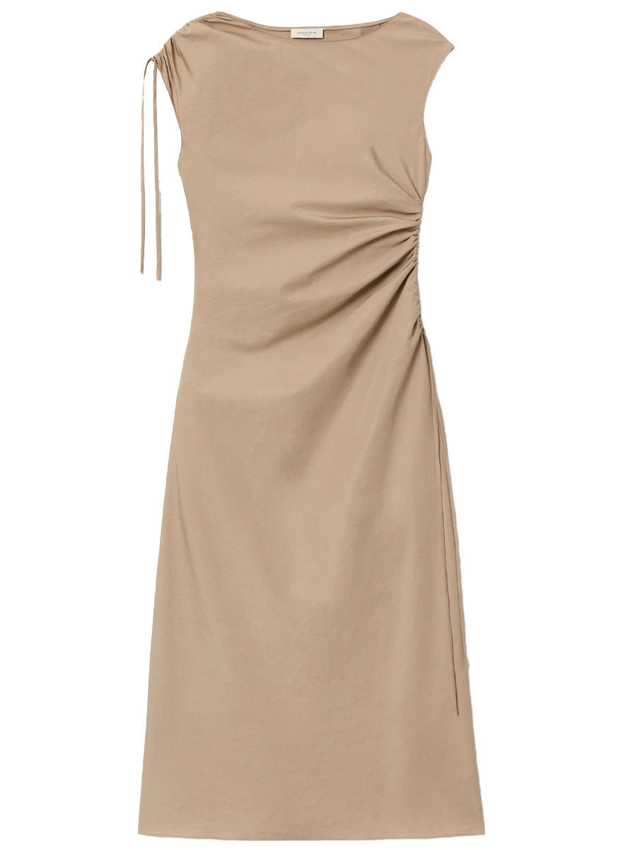 Gathered Tie Cap Sleeve Dress