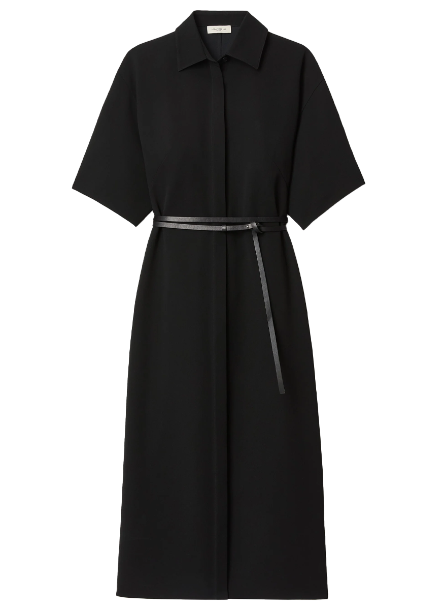Responsible Finesse Crepe Belted Midi Shirtdress