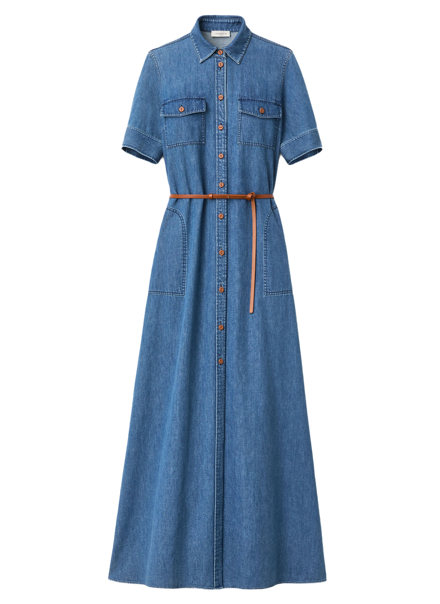 Chambray Patch Pocket Maxi Shirtdress – Elizabeth Anthony