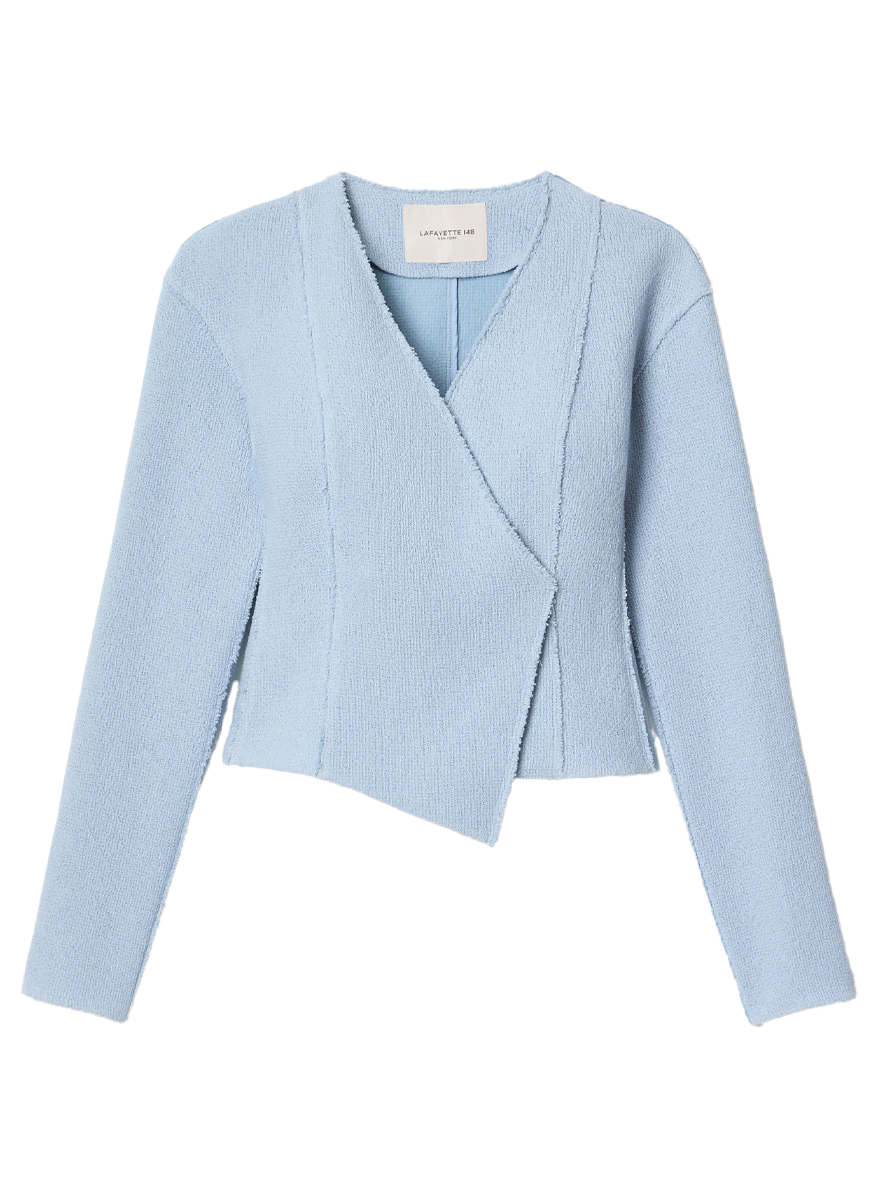 Organic Cotton Dobby Asymmetric Fitted Jacket