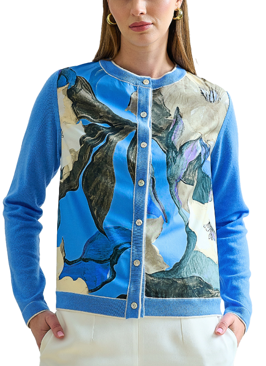 Cashmere Knitted Cardigan with Cotton Bergamo