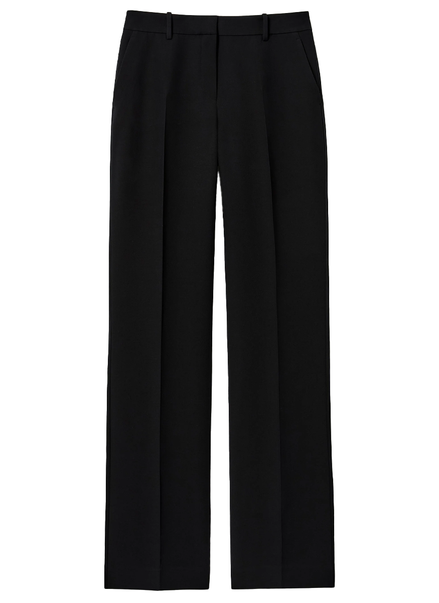 Wool-Silk Crepe Gates Tuxedo Stripe Pant