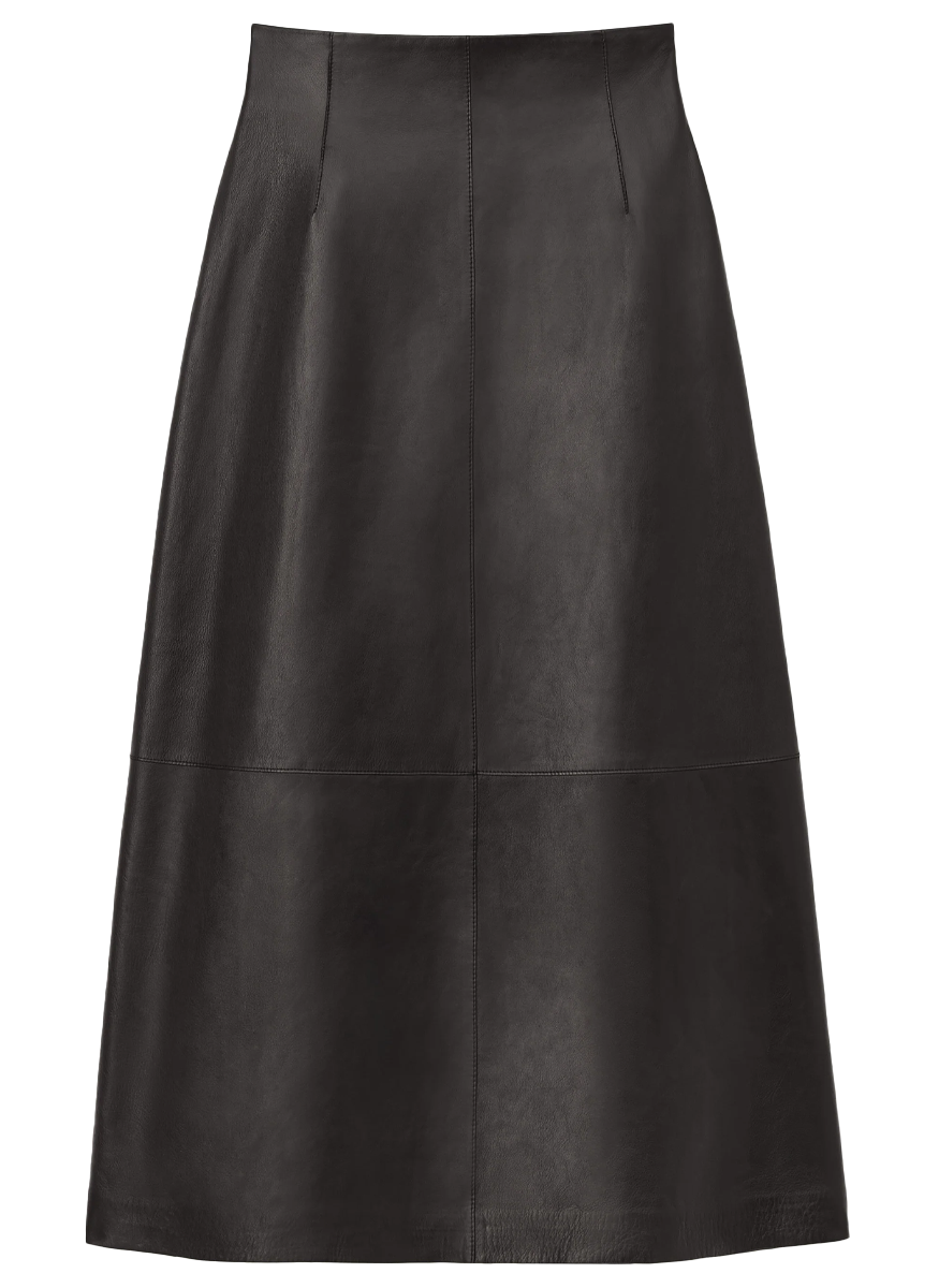 Nappa Lambskin Leather High-Waisted Skirt