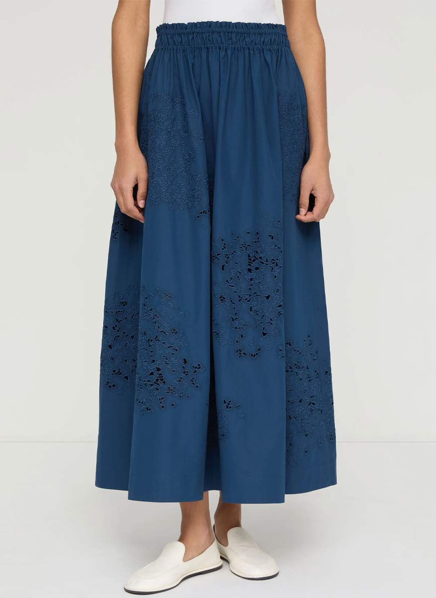 Embroidered A-Line Midi Skirt - Lafayette 148 New York