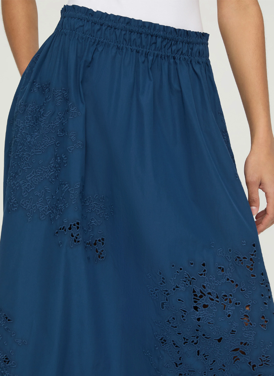 Embroidered A-Line Midi Skirt - Lafayette 148 New York
