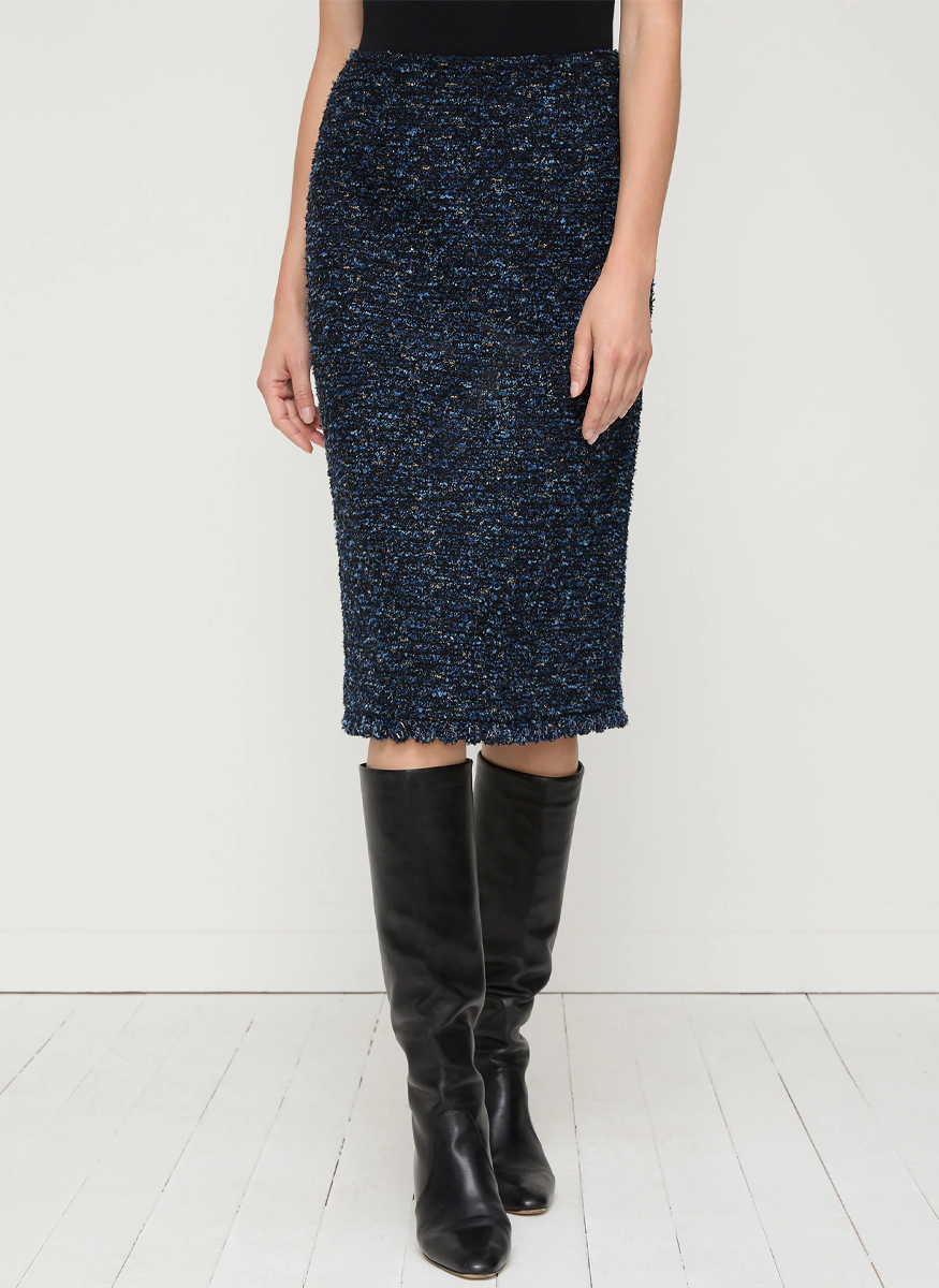 Cosmos Bouclé Tweed Crochet Trim Skirt - Lafayette 148 New York