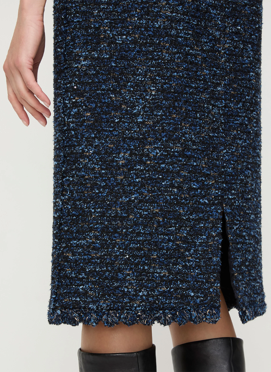 Cosmos Bouclé Tweed Crochet Trim Skirt - Lafayette 148 New York