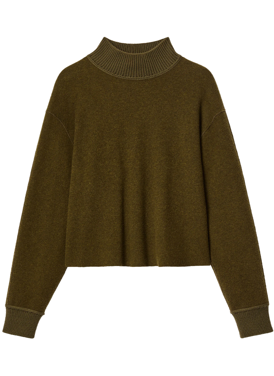Wool-Cashmere Double Face Jersey Reversible Top